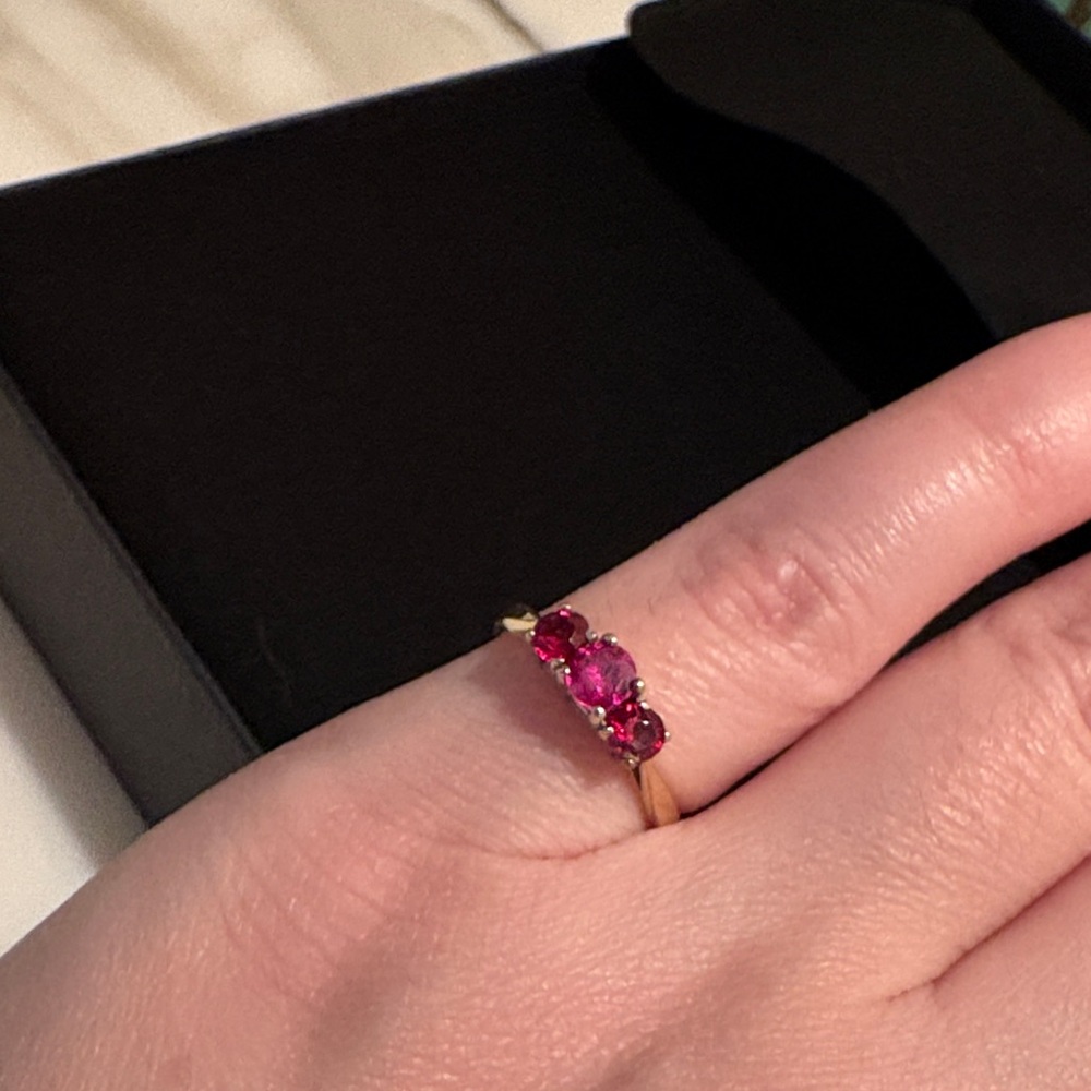 Elegant Gold and Pink Gemstone Ring